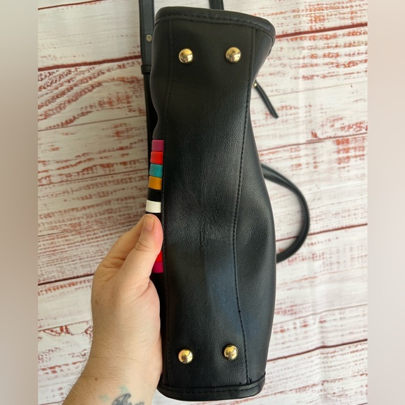 INC INTERNATIONAL CONCEPTS Multi Color Striped Satchel Purse - Picture 3 of 7